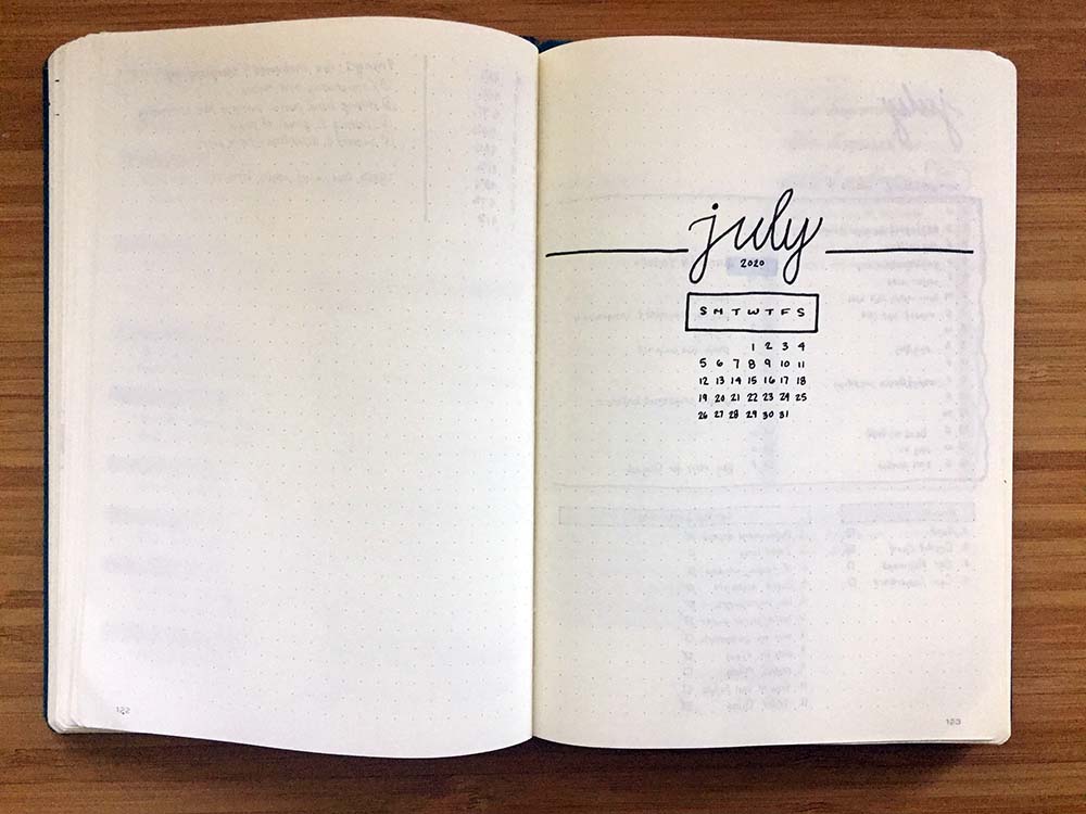 Current Bullet Journal&nbsp;Layout